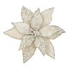 Champagne Iced Poinsettia Head with Cliip