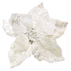 Ivory Velvet Poinsettia Head with Cliip  | Putti Christmas Decorations