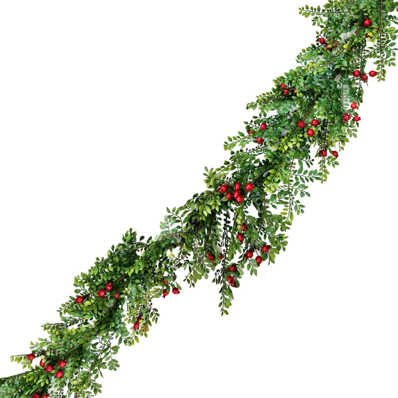 Mini Leaf Garland with Red Berries