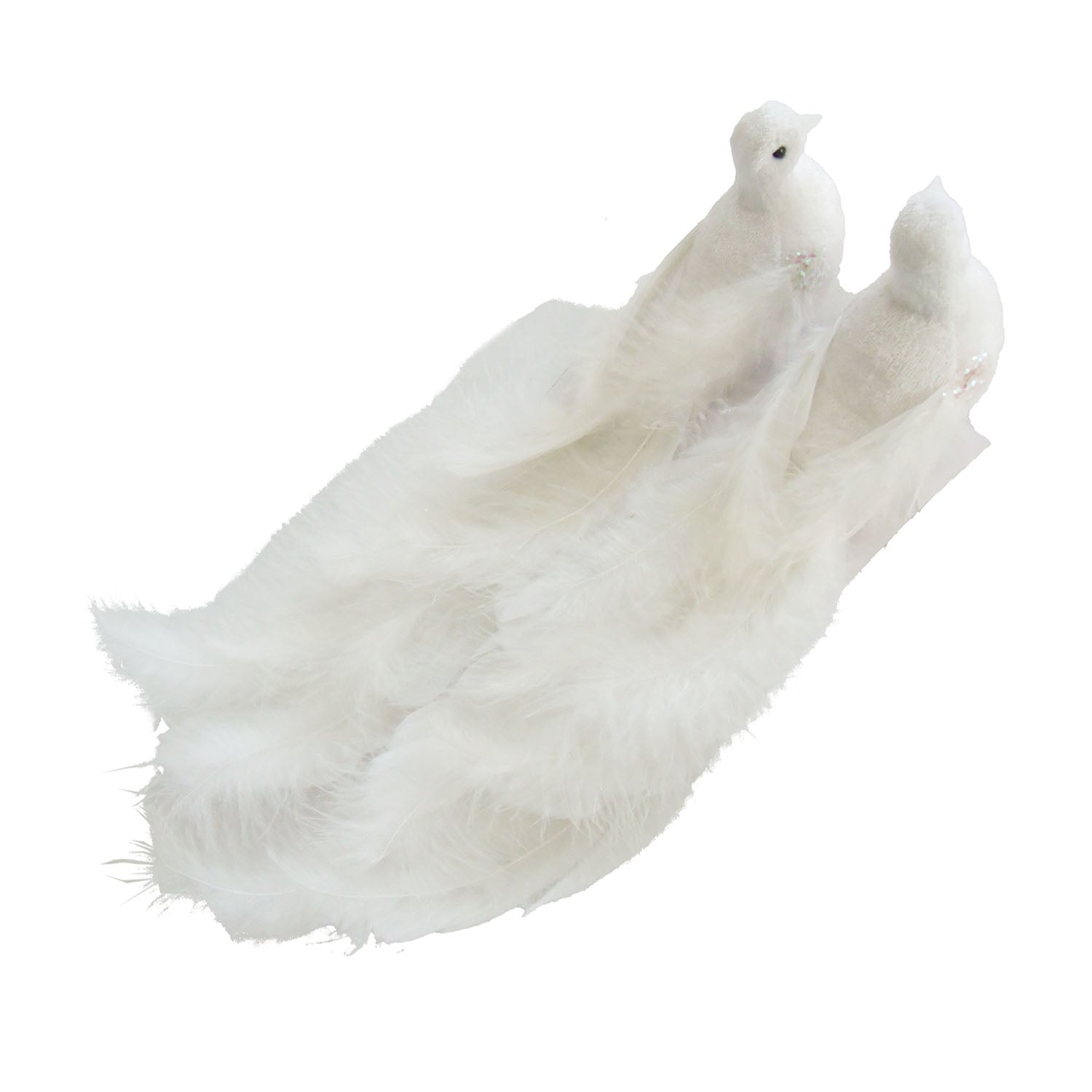 White Feather Bird with Clip