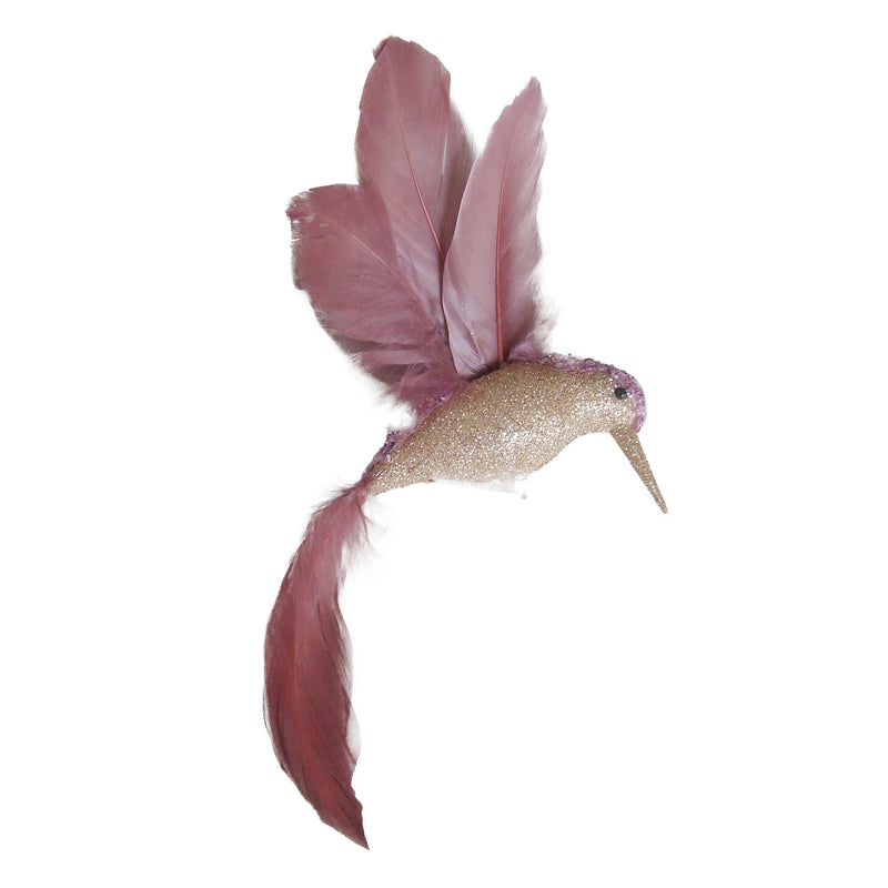 Old Pink Glitter Hummingbird with Clip