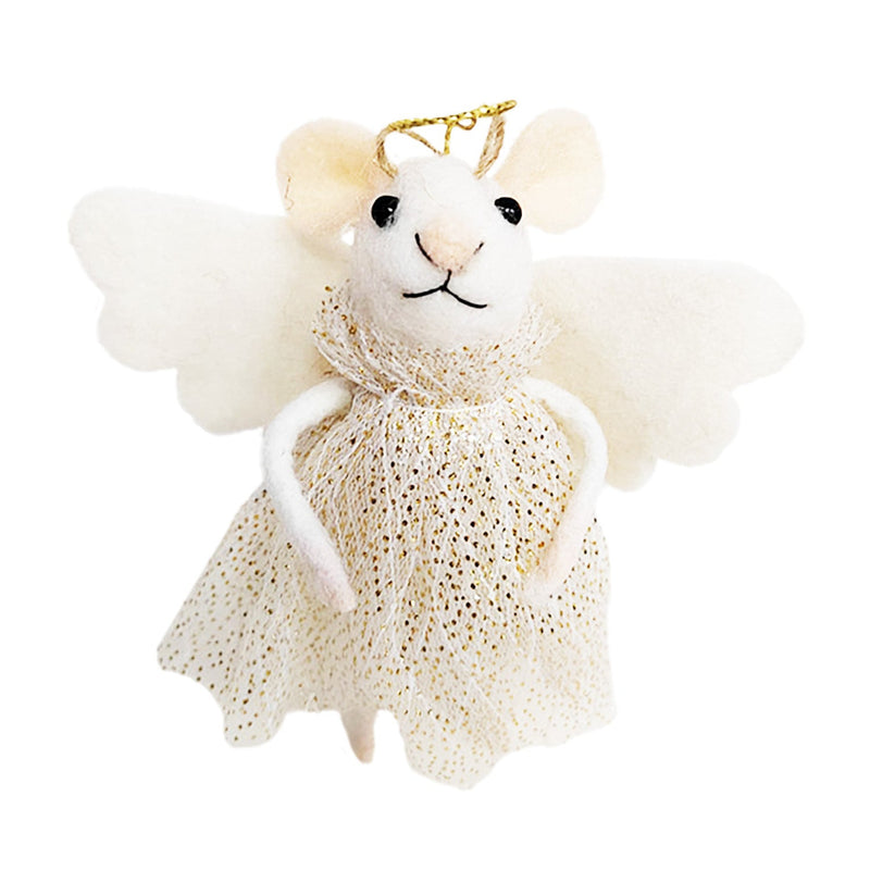 "Angel Annabelle" Felt Mouse Ornament | Putti Decorations 