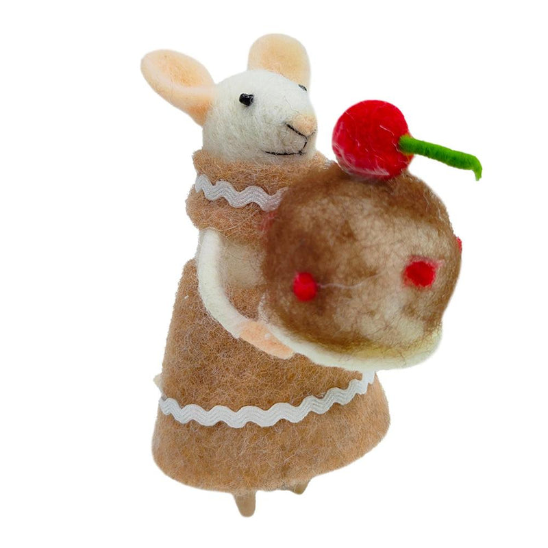 "Baking Betty" Felt Mouse Ornament | Putti Christmas Decorations 