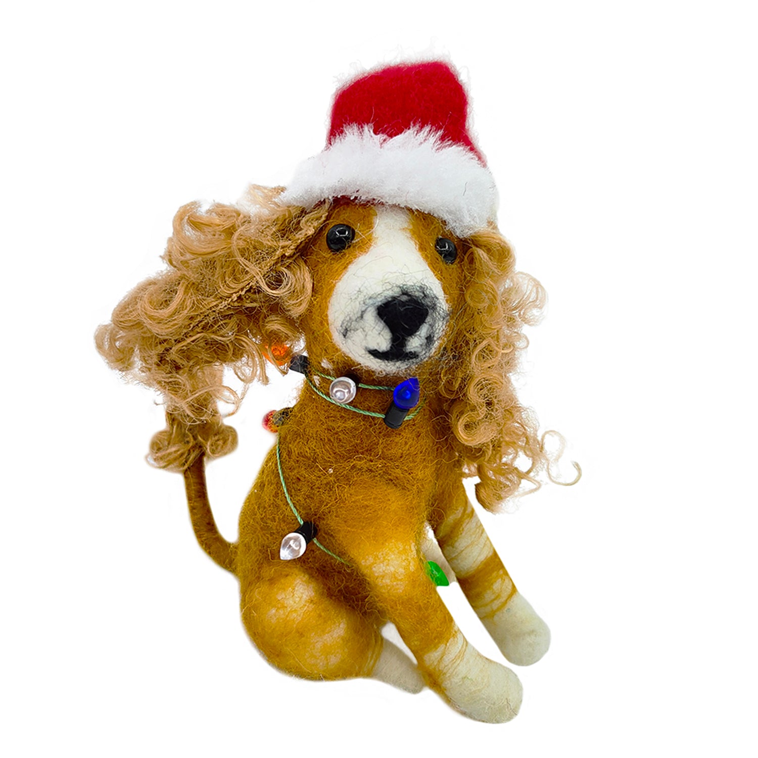 Dog with Lights Felt Ornament