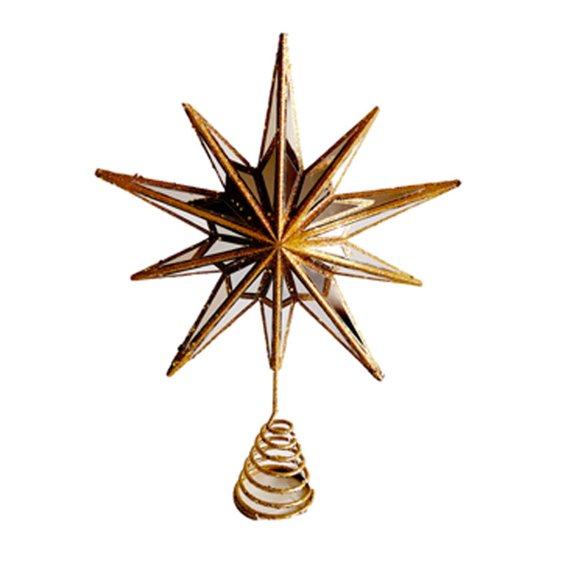 Gold Convex Mirror Star Tree Topper