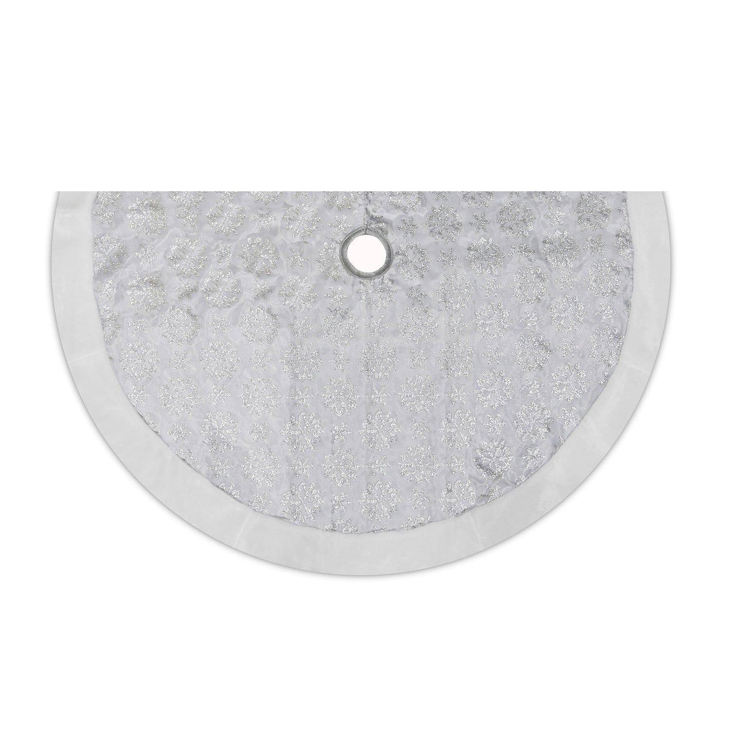 White with Faux Fur Border Tree Skirt