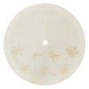 Ivory Velvet Tree Skirt with Gold glittered Snowflakes | Putti Christmas Decorations