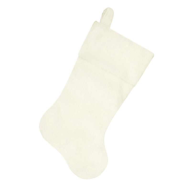 Off White Faux Fur Stocking | Putti Christmas Decor 