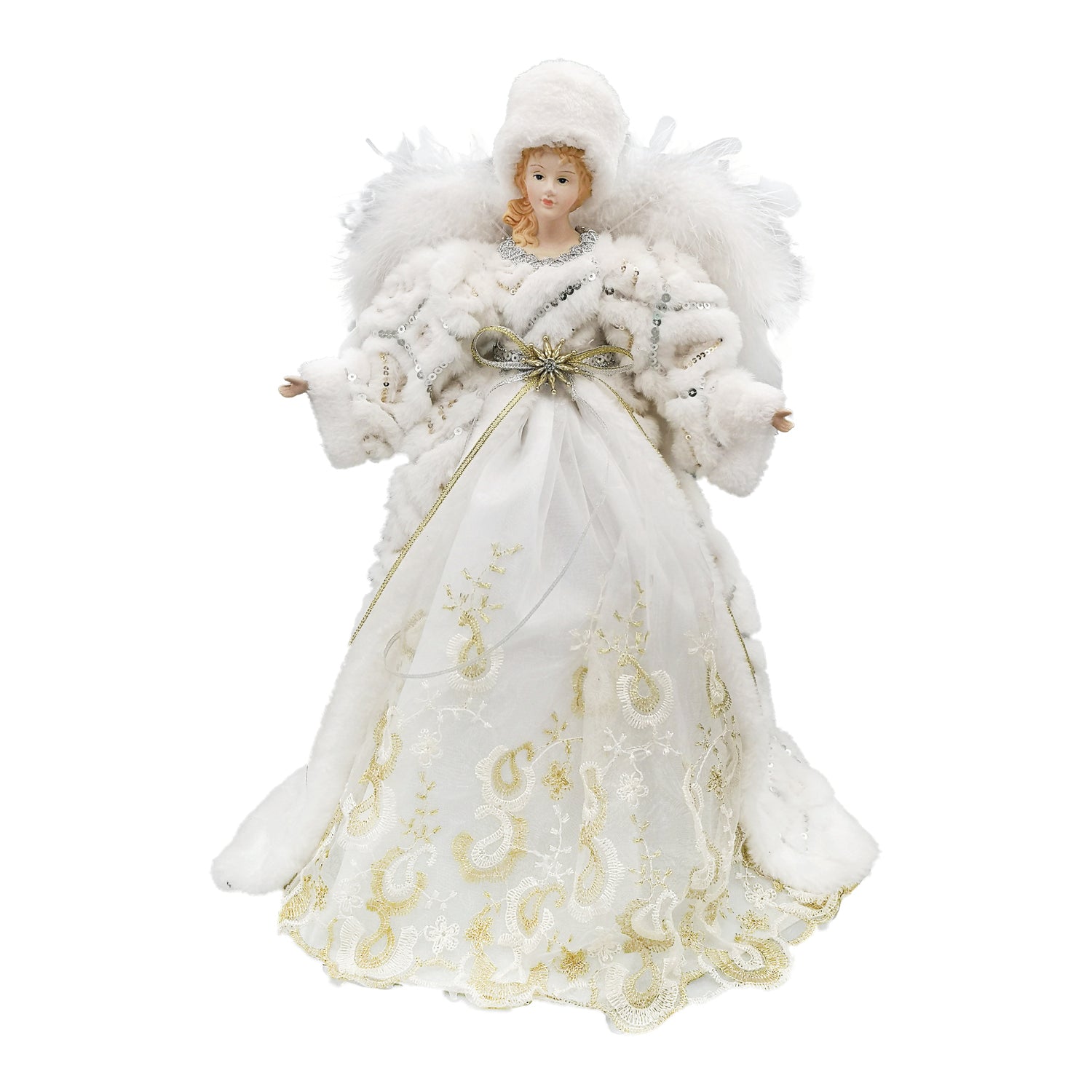 White Fur with Gold Detailing Angel