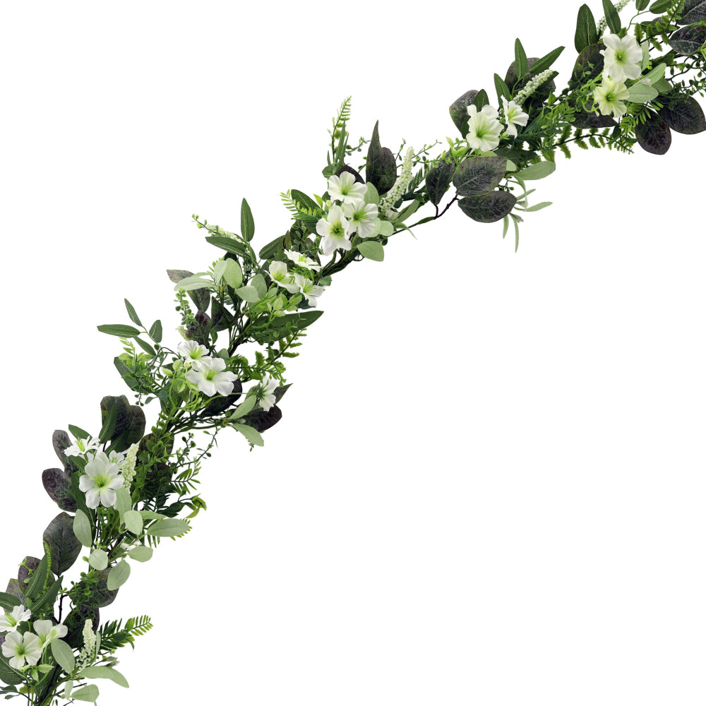White and Green Phlox Garland | Putti Fine Furnishings 