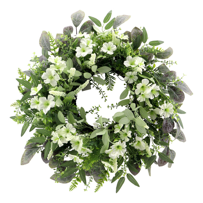 White and Green Phlox Wreath | Putti Fine Furnishings 