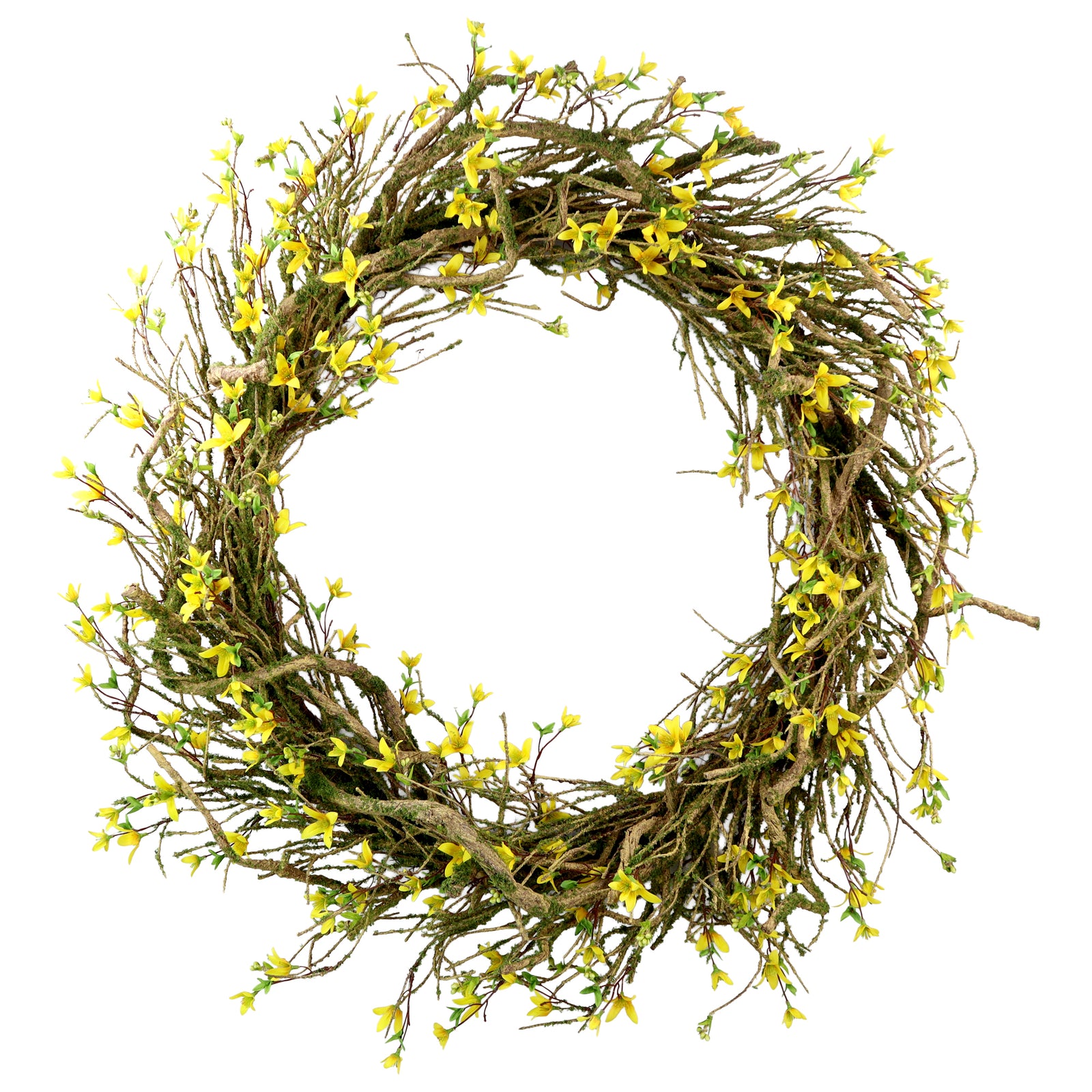 Forsythia and Mossy Branch Wreath - 36"