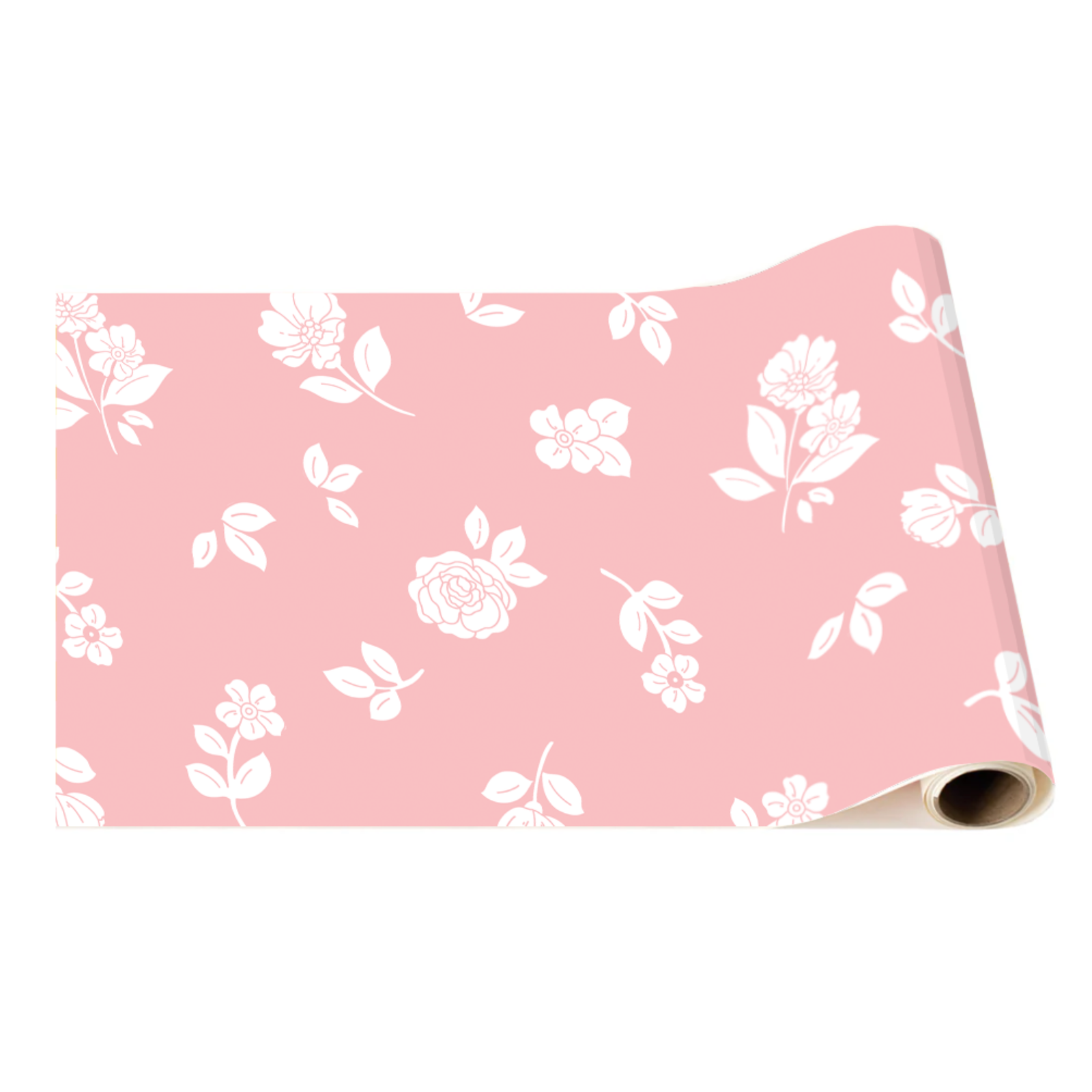 Petal Pink Floral Paper Table Runner