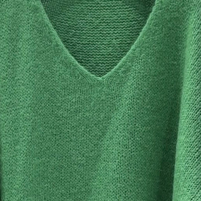 Mohair Blend V-Neck Sweater - Kelly Green