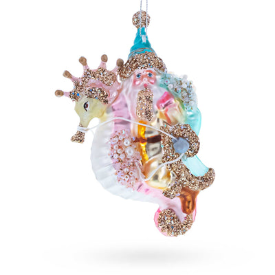 BestPysanky - Santa Riding Seahorse Glass Ornament