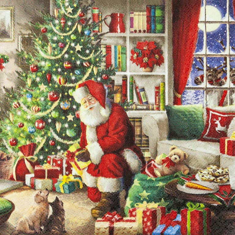 Santa Brings Gifts Paper Lunch Napkins