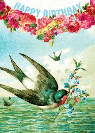 Happy Birthday Time Flies  Greeting Card