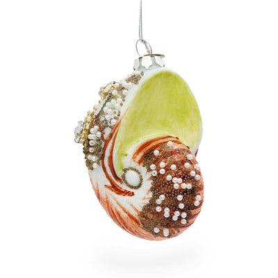 Conch Sea Snail Shell Glass Christmas Ornament | Putti Christmas Decorations
