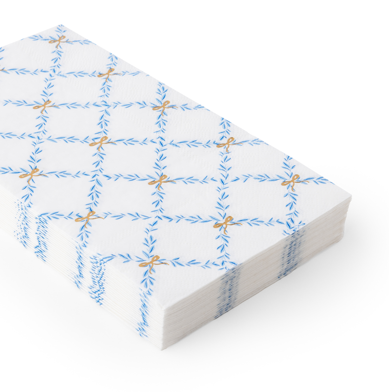 Bonjour Fête Sky Blue Trelliss Paper Guest Towels