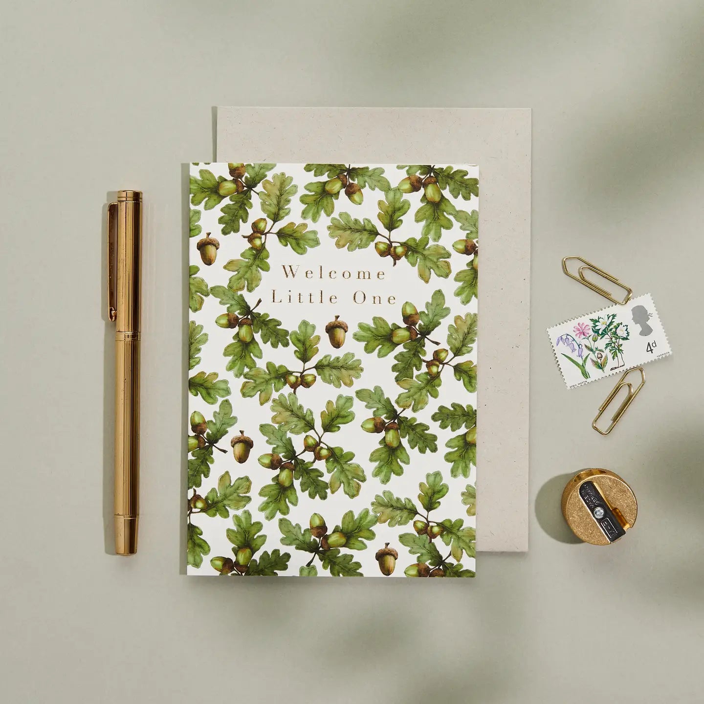 Cottage Garden "Welcome Little One" Greeting Card  | Putti Fine Furnishings 