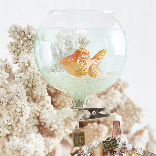 Clip-On Goldfish Bowl Ornament | Putti Christmas Decorations 