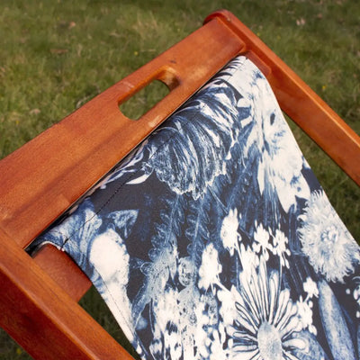 "Cascades of Blue" Wood Deckchair