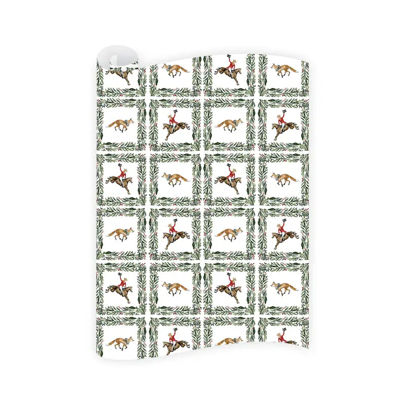 Dogwood Hill Fox Chase Wrapping Paper Roll | Putti Christmas 