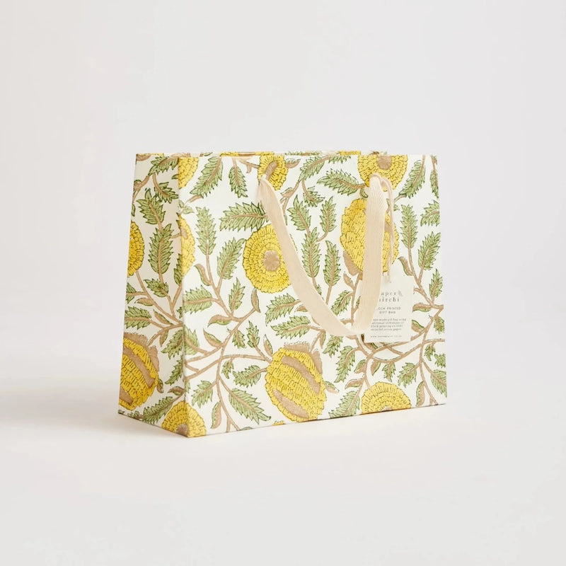 Hand Block Printed Gift Bags Sunshine - Medium