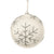 Frosted with Silver Snowflake Glass Ball Ornament