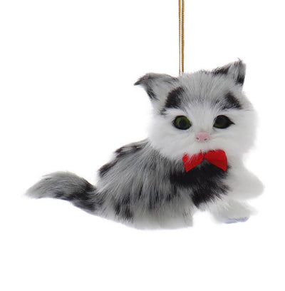 Fury Sitting Cat Ornament - Grey