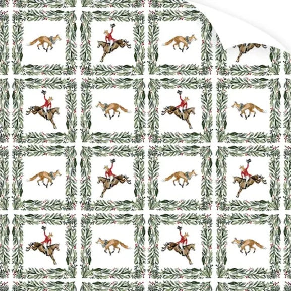 Dogwood Hill Fox Chase Wrapping Paper Roll | Putti Christmas 