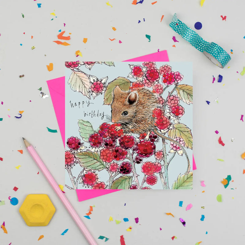 Happy Birthday Mouse Greeting Card  | Putti Fine Furnishings Canada 