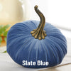 Extra Large Velvet Pumpkin - Slate Blue