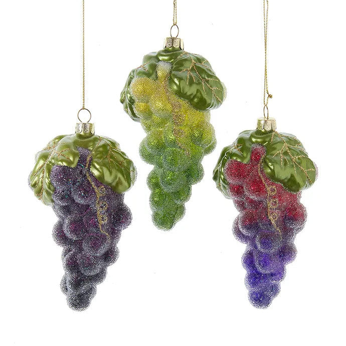 Kurt Adler Frosted Grapes Glass Ornament | Putti Christmas Canada