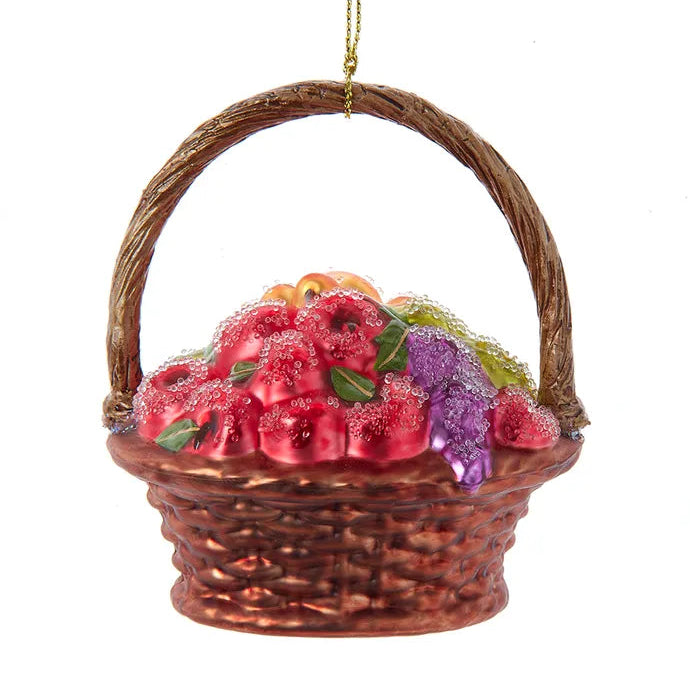 Kurt Adler Fruit Basket Glass Ornament  | Putti Christmas Canada