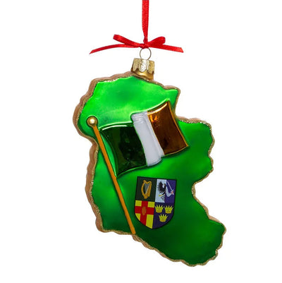 Ireland Map Glass Ornament  | Putti Christmas Decorations