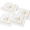Hemstitch Script Initial Paper Cocktail Napkins - L | Putti Celebrations Canada