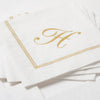 Hemstitch Script Initial Paper Cocktail Napkins - T | Putti Celebrations Canada