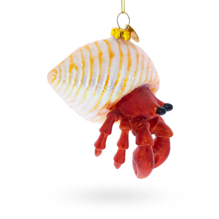 Orange Hermit Crab Christmas Ornament