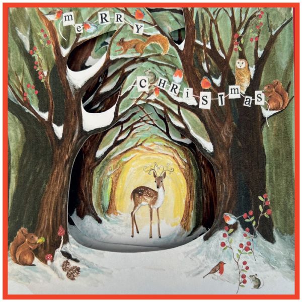Deer in the Woods Foldout Christmas Card