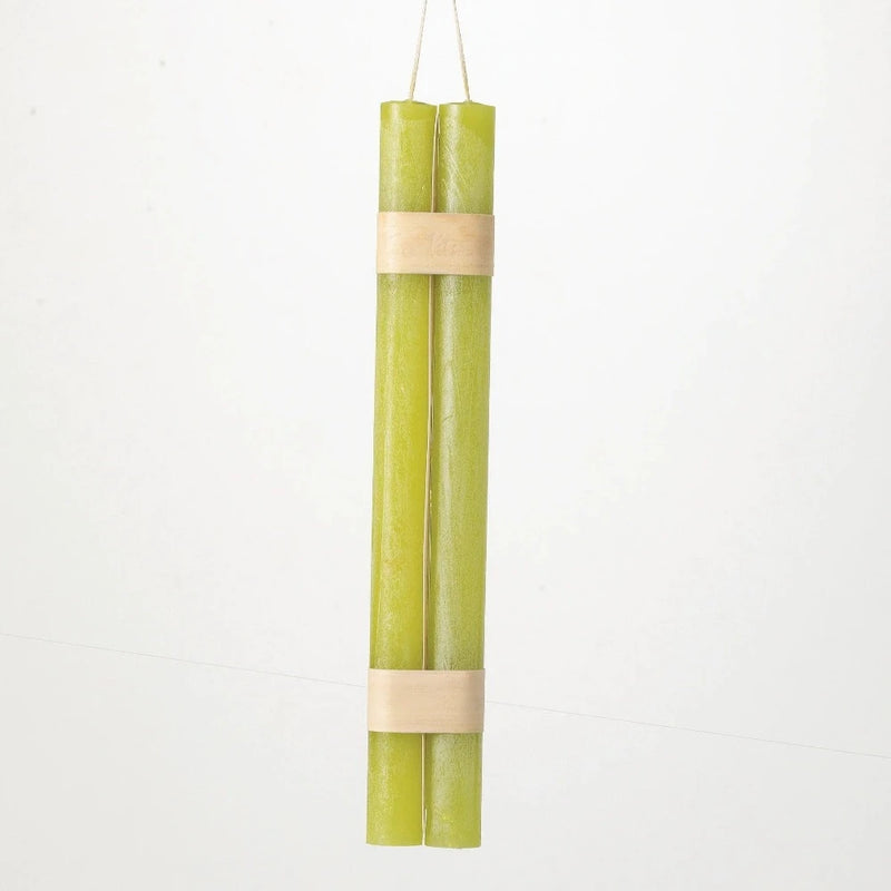 Vance Kitra Timber Taper Candle set of 2 - Green
