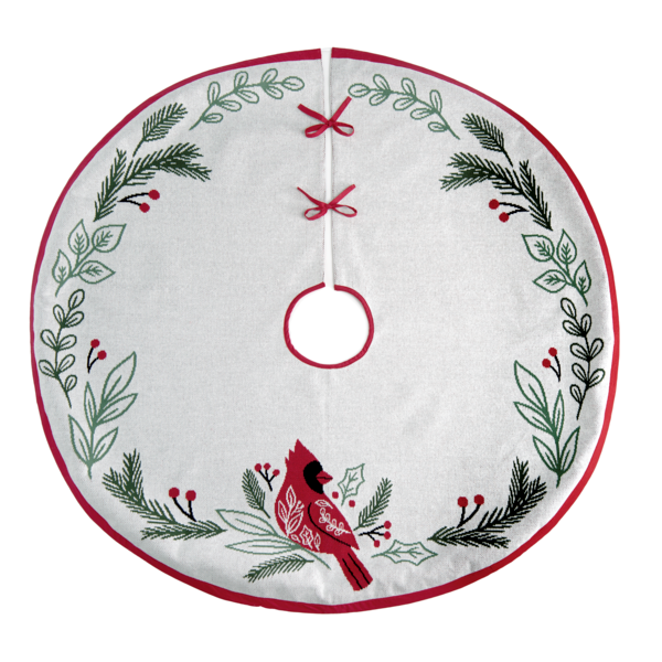 Cardinal Knit Tree Skirt | Putti Christmas Canada 