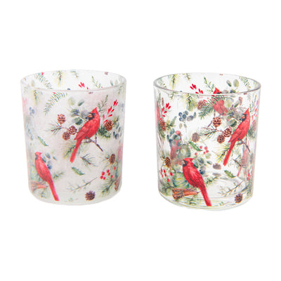 Cardinals Glass Tealight Holder