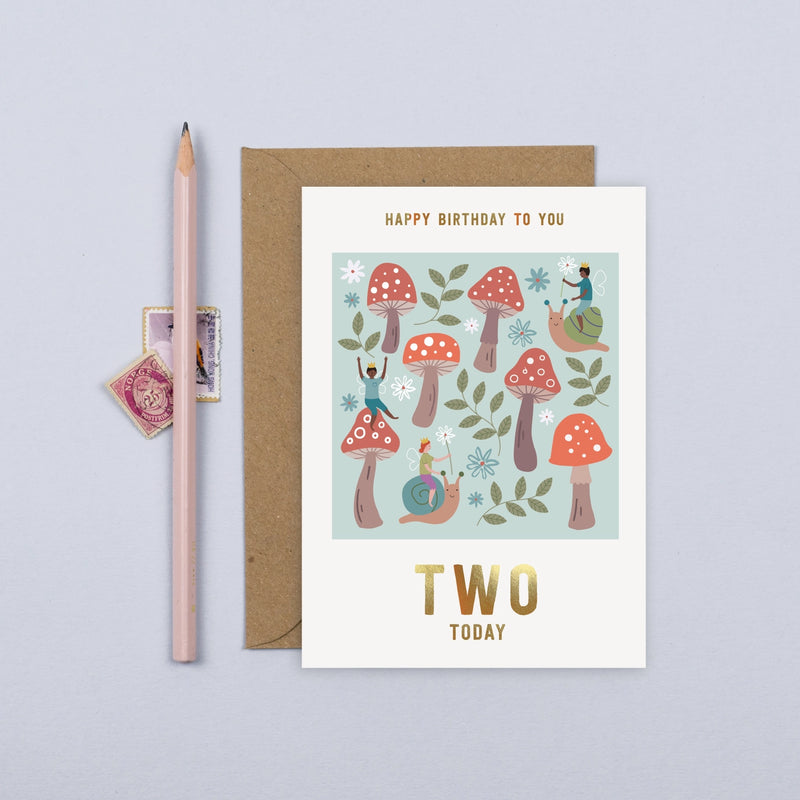 Toadstool 2nd Birthday Card