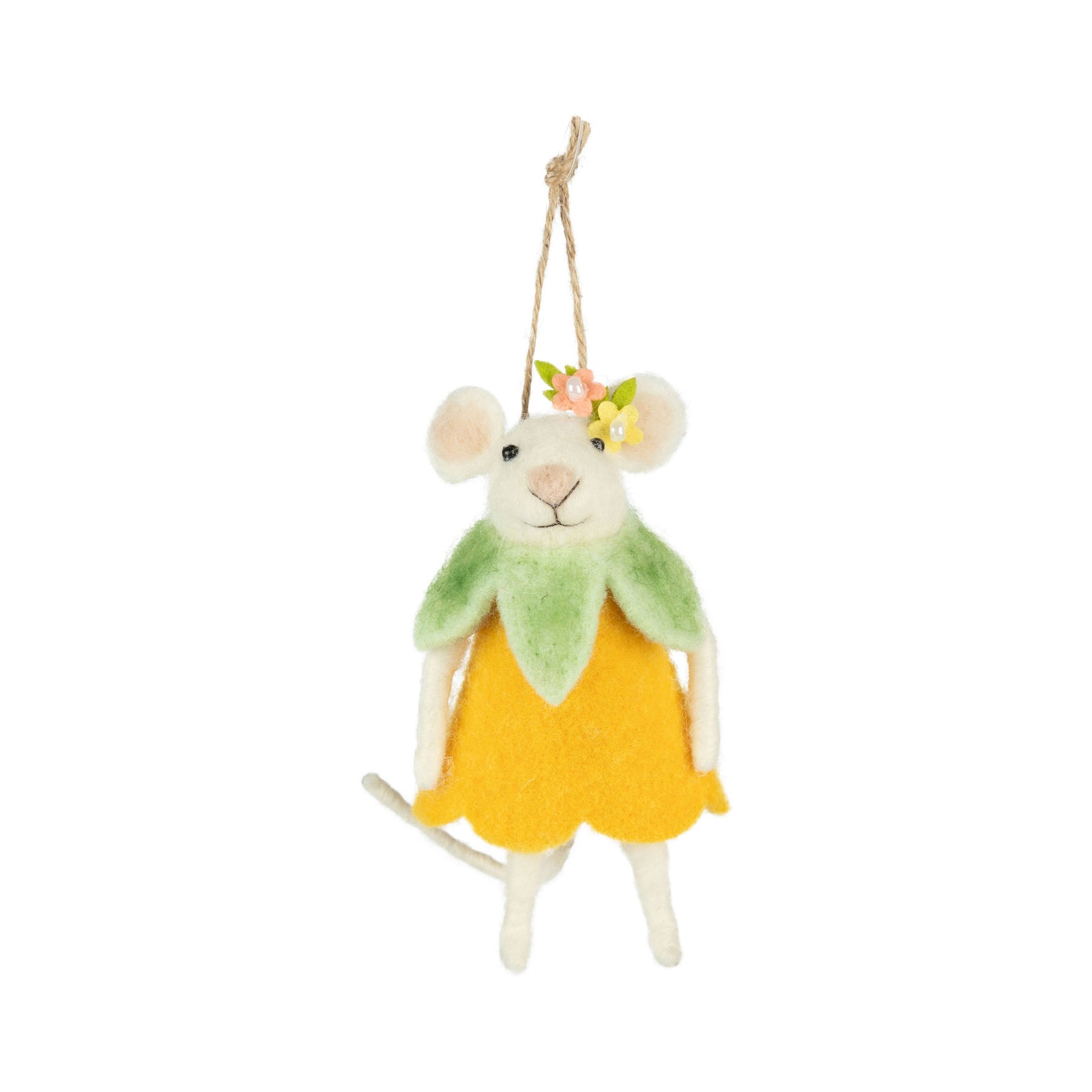 Felt Mouse Ornament with Petal Dress
