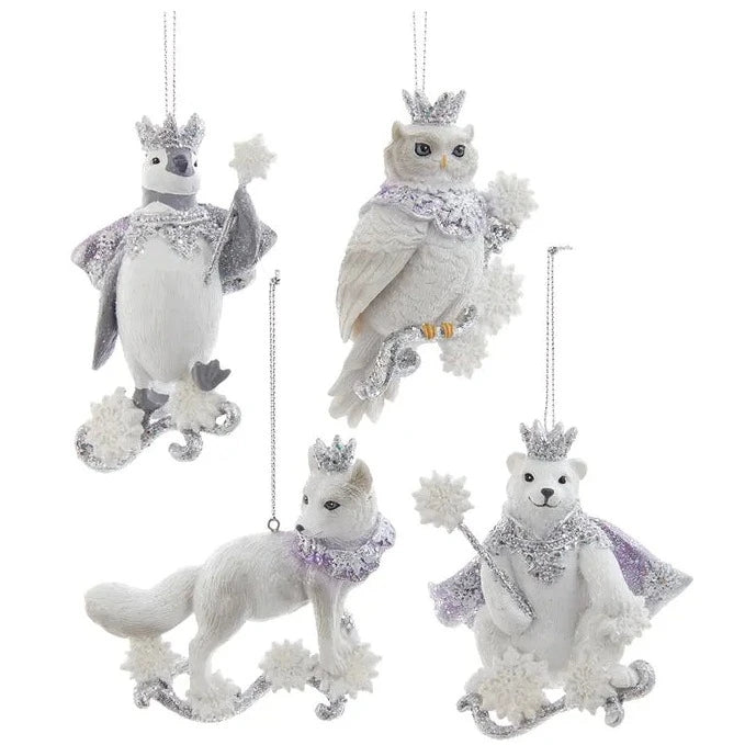 Lavender Artic Animal Ornaments | Putti Christmas Decorations 