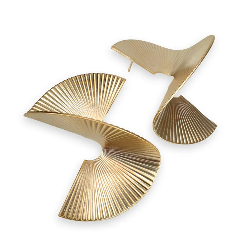 Jacquline Kent Golden Fan Earrings  | Putti Fine Fashions 