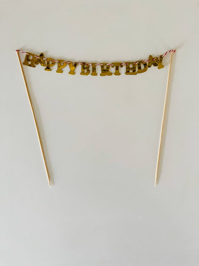 Josi James "Happy Birthday" Cake Banner Gold - Putti Fine Furnishings