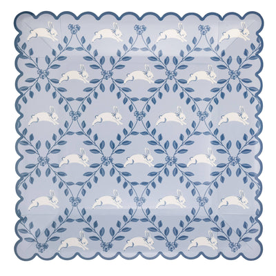 Diamond Bunny Pattern Square Paper Plate