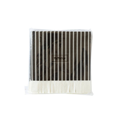 Black and White Ticking Fringe Napkin
